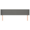 Cabeceira de cama c/ abas tecido 183x16x78/88cm cinzento-escuro 3