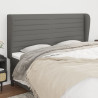 Cabeceira cama c/ abas tecido 183x23x118/128 cm cinzento-escuro 1