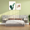 Cabecero de cama y mesitas madera contrachapada gris hormigón 1