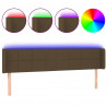 Cabeceira de cama c/ luzes LED tecido 163x16x78/88 cm castanho 2