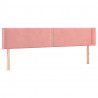 Cabeceira de cama c/ luzes LED veludo 183x16x78/88 cm rosa 3