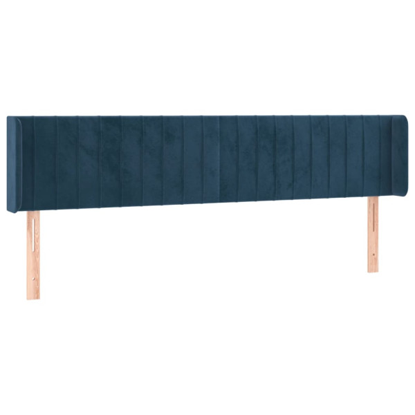 Cabeceira de cama c/ abas tecido 183x16x78/88cm azul-escuro M 2
