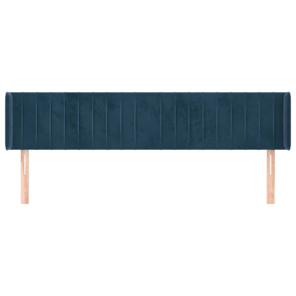 Cabecero de terciopelo azul oscuro 183x16x78/88 cm M 3