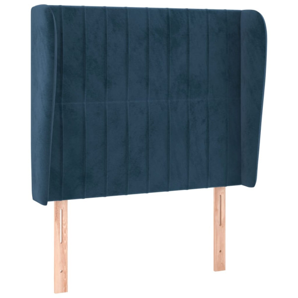 Cabecero con orejas de terciopelo azul oscuro 93x23x118/128 cm M 2