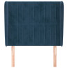 Cabecero con orejas de terciopelo azul oscuro 93x23x118/128 cm 3