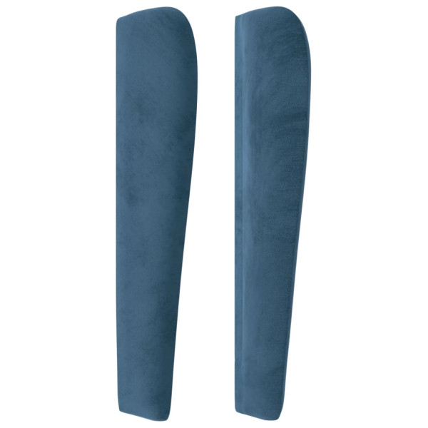 Cabeceira cama c/ abas veludo 93x23x118/128 cm azul-escuro M 4
