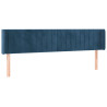 Cabeceira cama c/ luzes LED veludo 183x16x78/88 cm azul-escuro 3