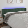 Cabecero con LED de terciopelo verde oscuro 183x16x78/88 cm 1