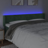 Cabecero con LED de terciopelo verde oscuro 183x16x78/88 cm 4