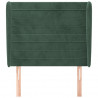 Cabecero con orejas de terciopelo verde oscuro 93x23x118/128 cm 3