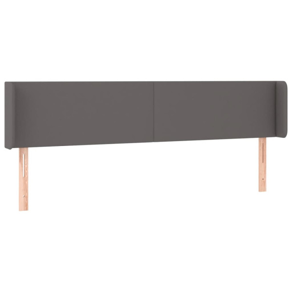 Cabeceira de cama c/ abas couro artificial 203x16x78/88cm cinza M 2