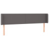 Cabeceira de cama c/ abas couro artificial 203x16x78/88cm cinza 2