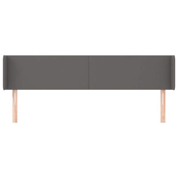 Cabeceira de cama c/ abas couro artificial 203x16x78/88cm cinza M 3