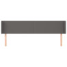 Cabecero de cuero sintético gris 203x16x78/88 cm 3