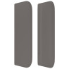 Cabecero de cuero sintético gris 203x16x78/88 cm 4