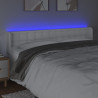 Cabecero con LED cuero sintético blanco 183x16x78/88 cm 4