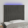 Cabecero con luces LED terciopelo gris oscuro 80x5x118/128 cm 1