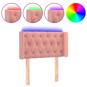 Cabecero con LED de terciopelo rosa 83x16x78/88 cm H