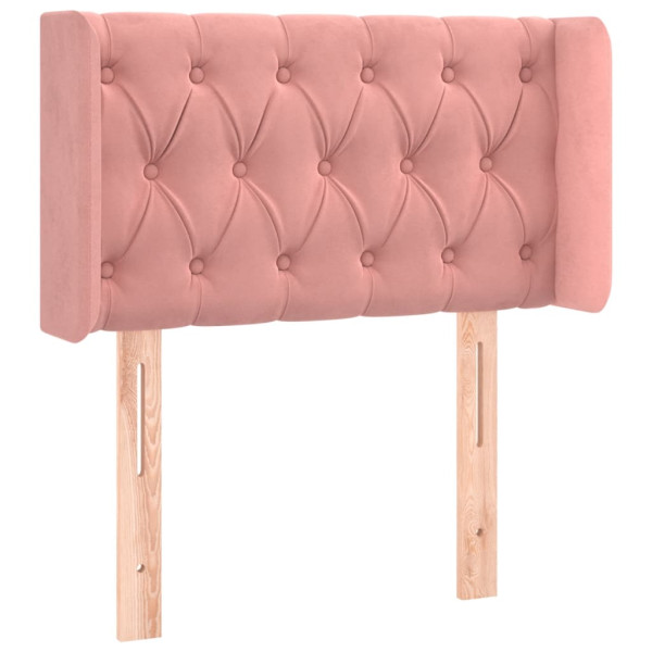 Cabecero con LED de terciopelo rosa 83x16x78/88 cm M 3