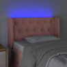 Cabecero con LED de terciopelo rosa 83x16x78/88 cm 4