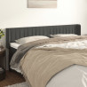 Cabeceira de cama c/ abas veludo 163x16x78/88cm cinzento-escuro 1