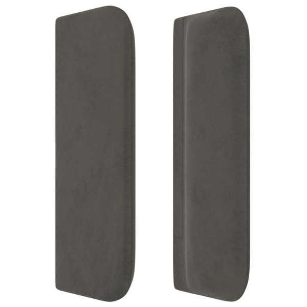 Cabecero de terciopelo gris oscuro 163x16x78/88 cm M 4