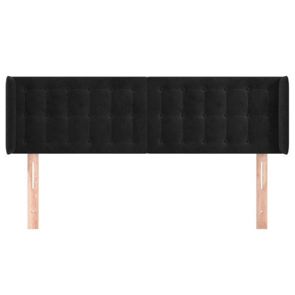 Cabecero de terciopelo negro 147x16x78/88 cm M 3