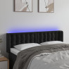 Cabecero con LED de terciopelo negro 147x16x78/88 cm 1