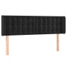 Cabecero con LED de terciopelo negro 147x16x78/88 cm 3