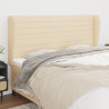 Cabecero con orejas de tela color crema 203x23x118/128 cm 1