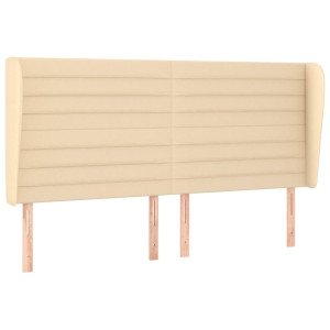 Cabeceira de cama c/ abas tecido 203x23x118/128 cm creme H