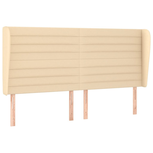 Cabecero con orejas de tela color crema 203x23x118/128 cm M 2