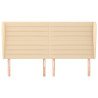 Cabeceira de cama c/ abas tecido 203x23x118/128 cm creme 3