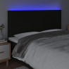 Cabecero con luces LED tela negro 180x5x118/128 cm 3