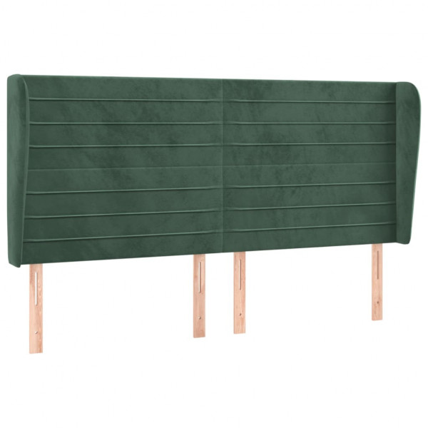 Cabecero con orejas de terciopelo verde oscuro 183x23x118/128cm M 2