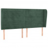 Cabeceira cama c/ abas veludo 183x23x118/128 cm verde-escuro 2
