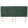 Cabecero con orejas de terciopelo verde oscuro 183x23x118/128cm 3