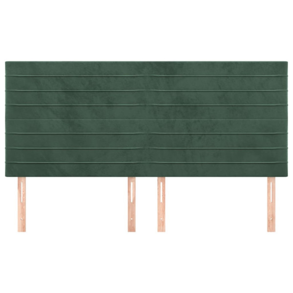 Cabeceira de cama 4 pcs veludo 90x5x78/88 cm verde-escuro M 3