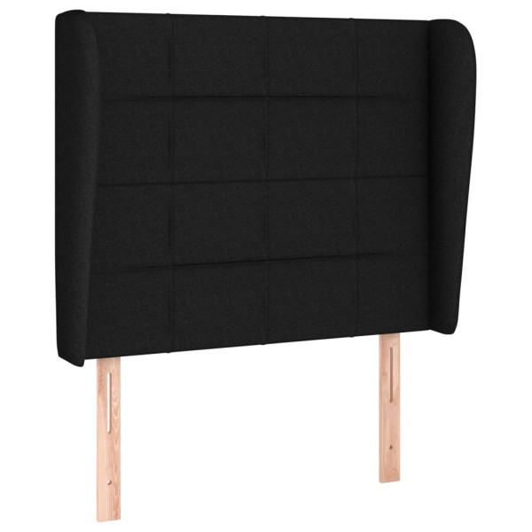 Cabeceira de cama c/ abas tecido 83x23x118/128 cm preto M 2