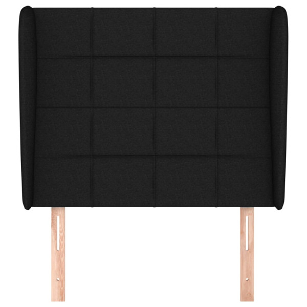 Cabeceira de cama c/ abas tecido 83x23x118/128 cm preto M 3