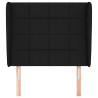 Cabeceira de cama c/ abas tecido 83x23x118/128 cm preto 3