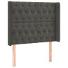 Cabecero con LED de terciopelo gris oscuro 93x16x118/128 cm 3