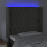 Cabecero con LED de terciopelo gris oscuro 93x16x118/128 cm 4