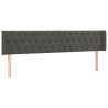 Cabeceira cama c/ luzes LED veludo 183x16x78/88cm cinza-escuro 3