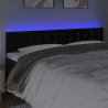 Cabecero con LED de terciopelo negro 200x5x78/88 cm 3