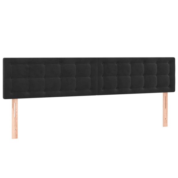 Cabeceira de cama c/ luzes LED veludo 200x5x78/88 cm preto M 4