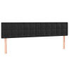 Cabeceira de cama c/ luzes LED veludo 200x5x78/88 cm preto 4