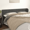 Cabeceira de cama c/ abas veludo 183x23x78/88cm cinzento-escuro 1