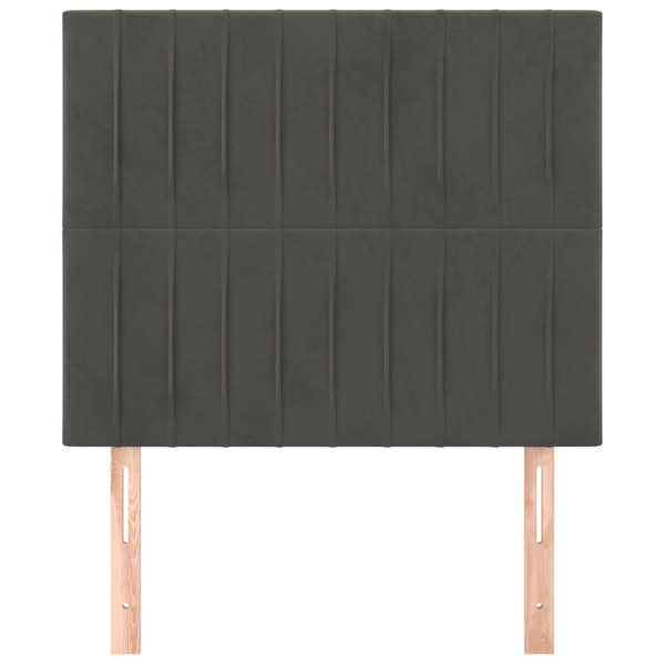 Cabeceros 2 unidades de terciopelo gris oscuro 90x5x78/88 cm M 3