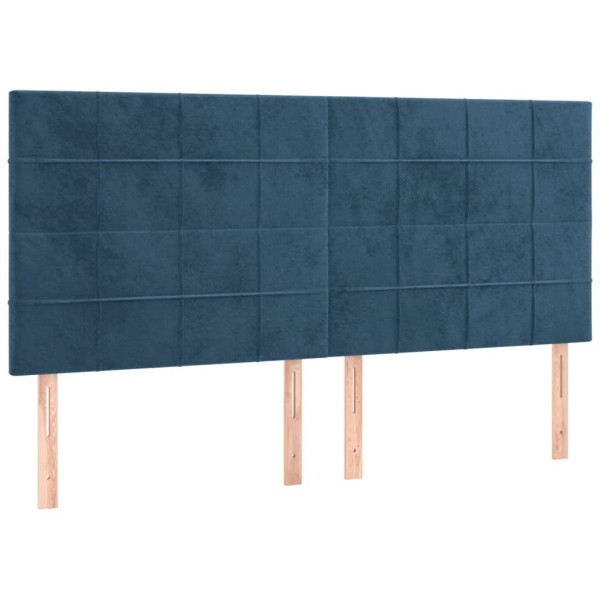 Cabeceros 4 unidades de terciopelo azul oscuro 80x5x78/88 cm M 2